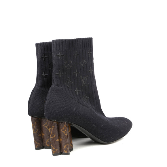LOUIS VUITTON Boots Monogram Stretch Silhouette Socks Ankle Size 38 - Picture 9 of 16